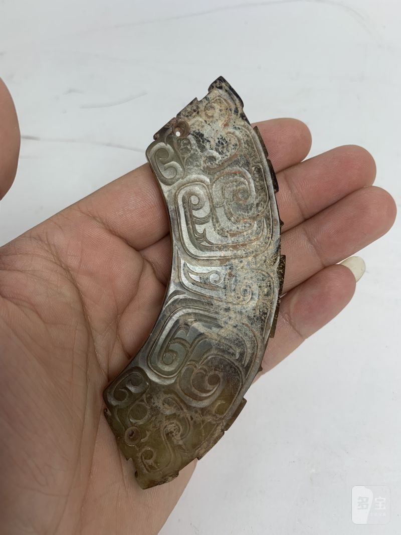 明 青玉龙纹璜 - 图3